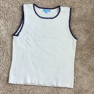 White sleeveless top, large